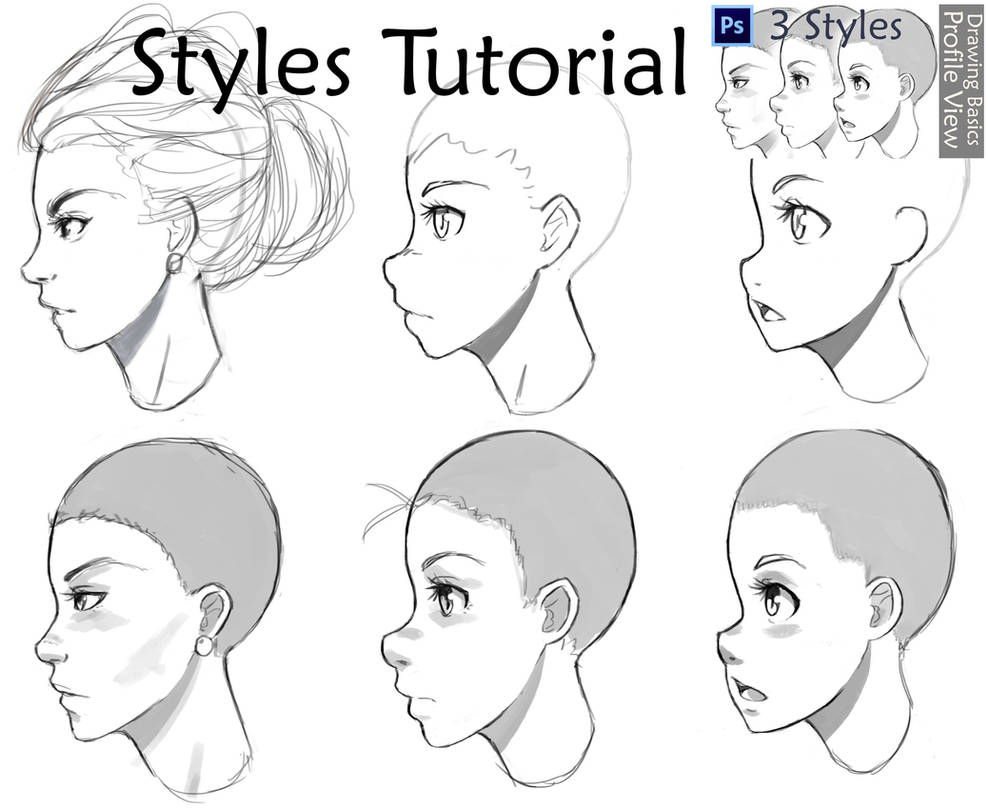 Basic Anime Faces - Side Views tutorial by Rhogg on DeviantArt