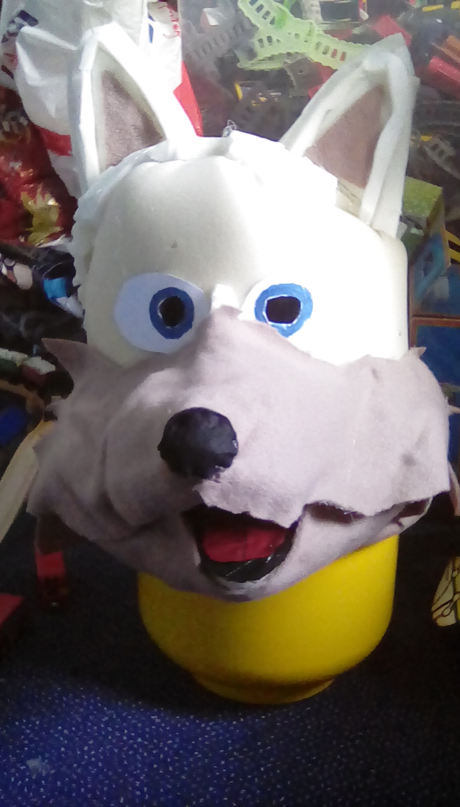 Wolf fursuit head WIP 4