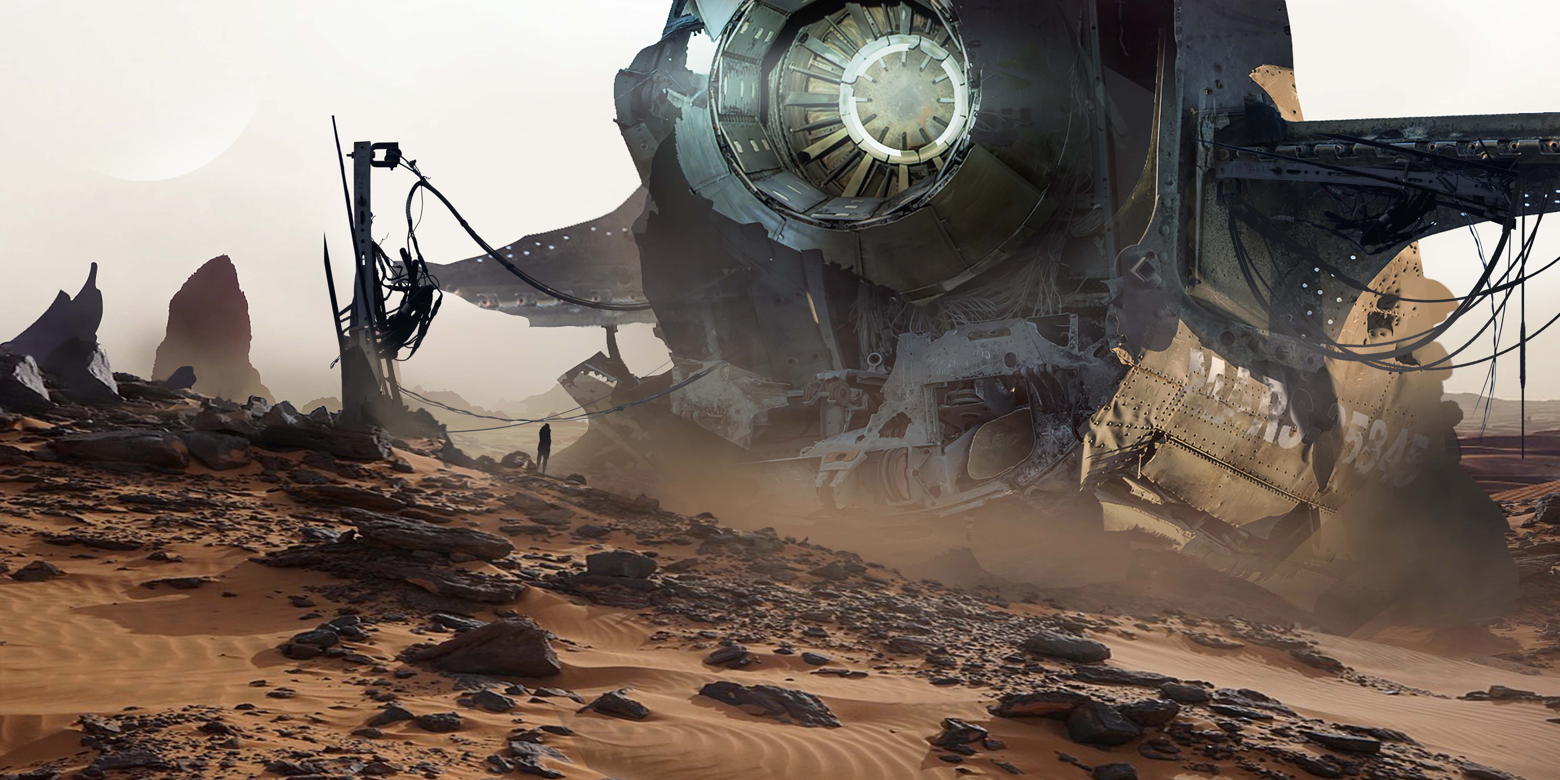 Spaceship Crash - Digital Matte Painting by Reeves123 on DeviantArt