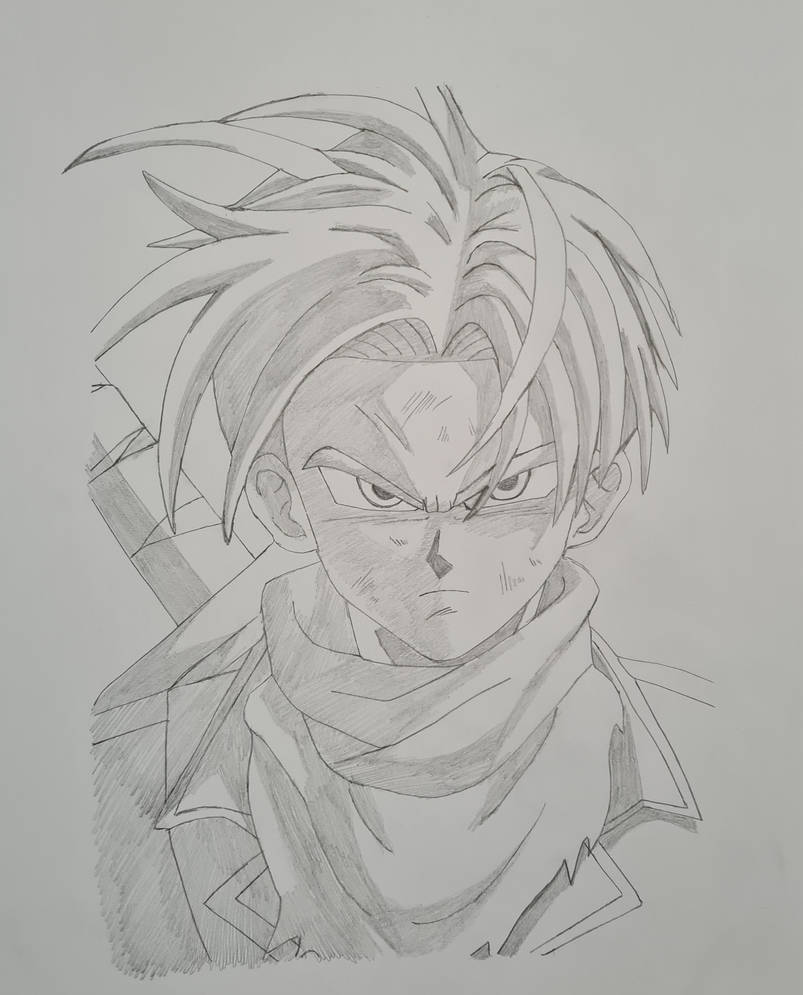 Pencil Drawing Dragonball Trunks by AnjaF11 on DeviantArt