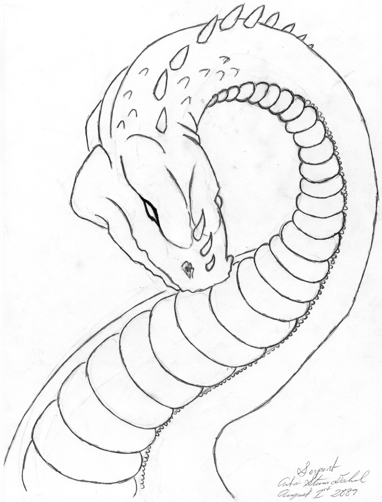 Serpent Outline Sketch by Aerosaab on DeviantArt