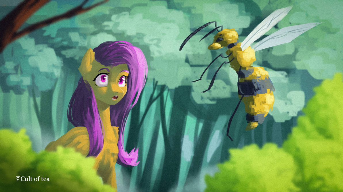 Flutter Bee Deviantart Fluttershy and bee by HakuNichiya on DeviantArt