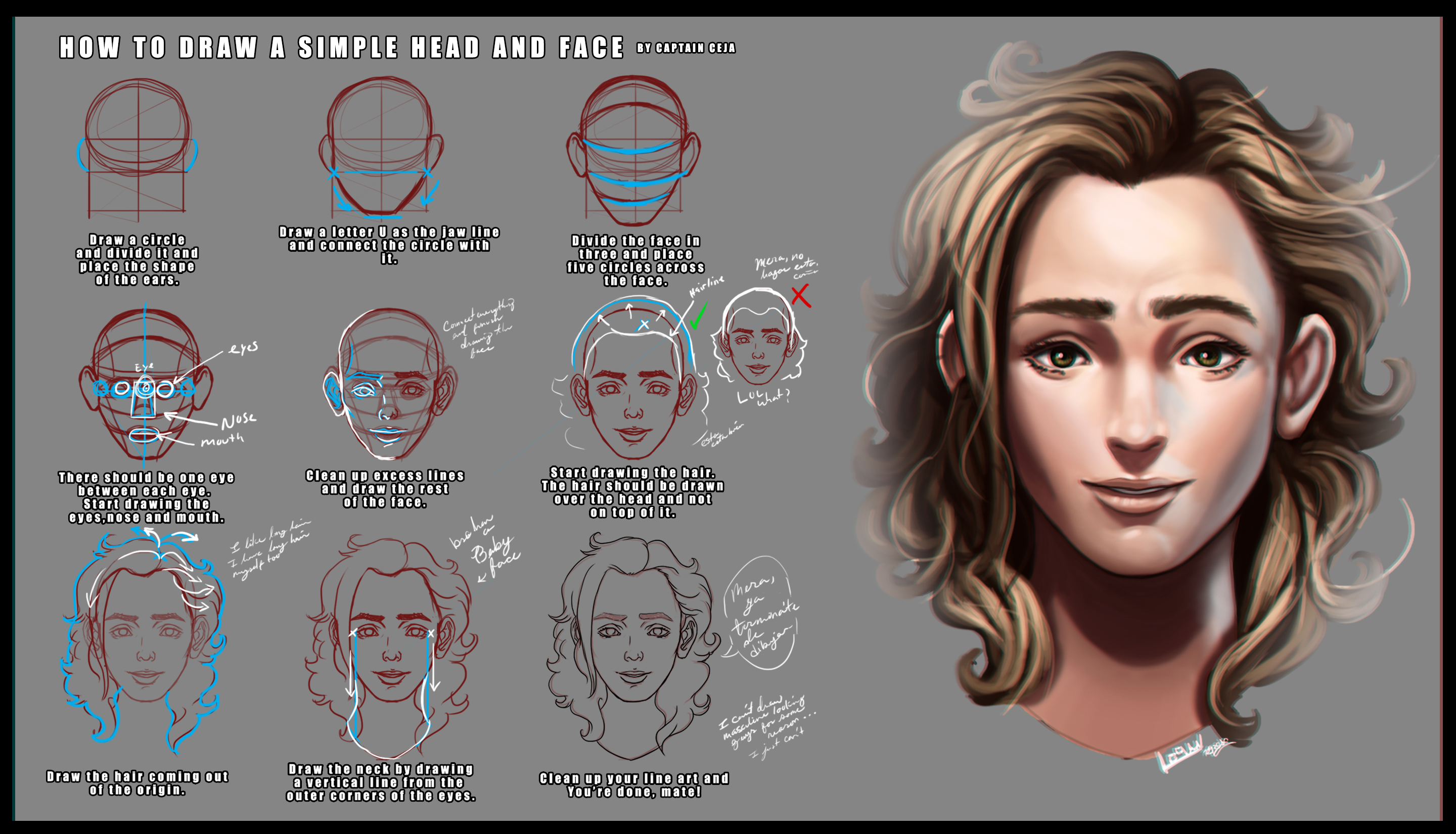 Mini Tutorial How to Draw a Head and Face