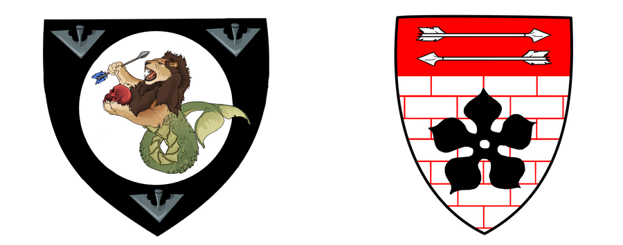 Lion and arrow shield