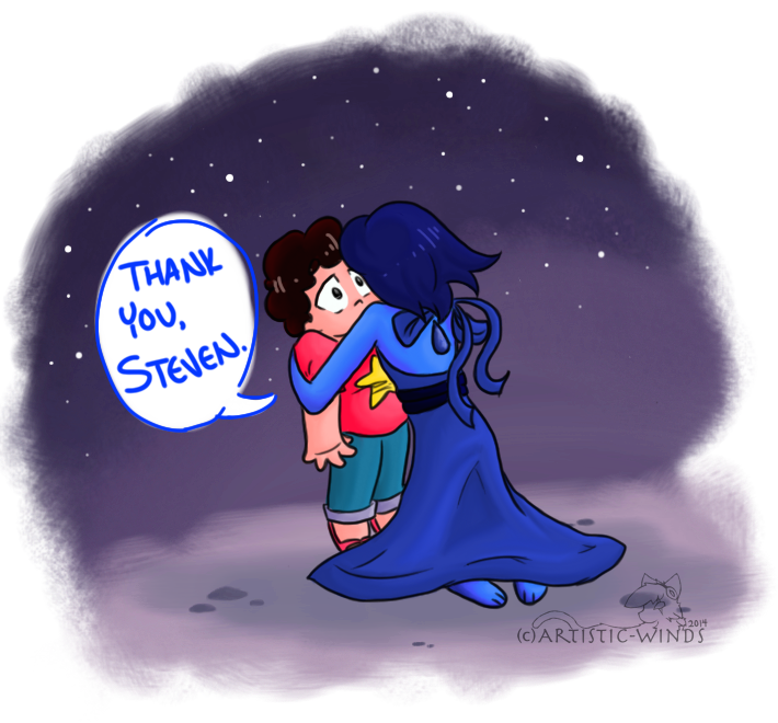 Just thought... maybe... There would be a scene of some sort... Lapis says thank you for restoring what she thought she has lost for good. Wings aren't there because I thought they can be summoned ...