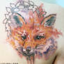 watercolour fox tattoo