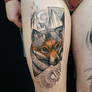 Illustrative fox tattoo