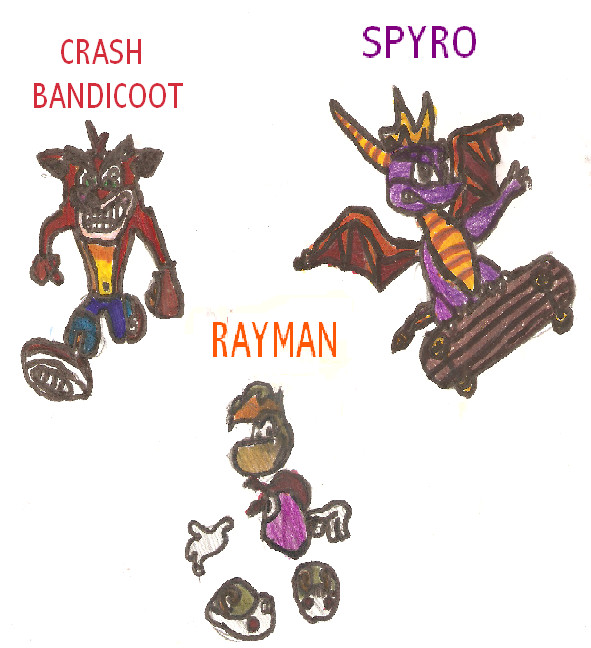 Spyro, Crash and Rayman