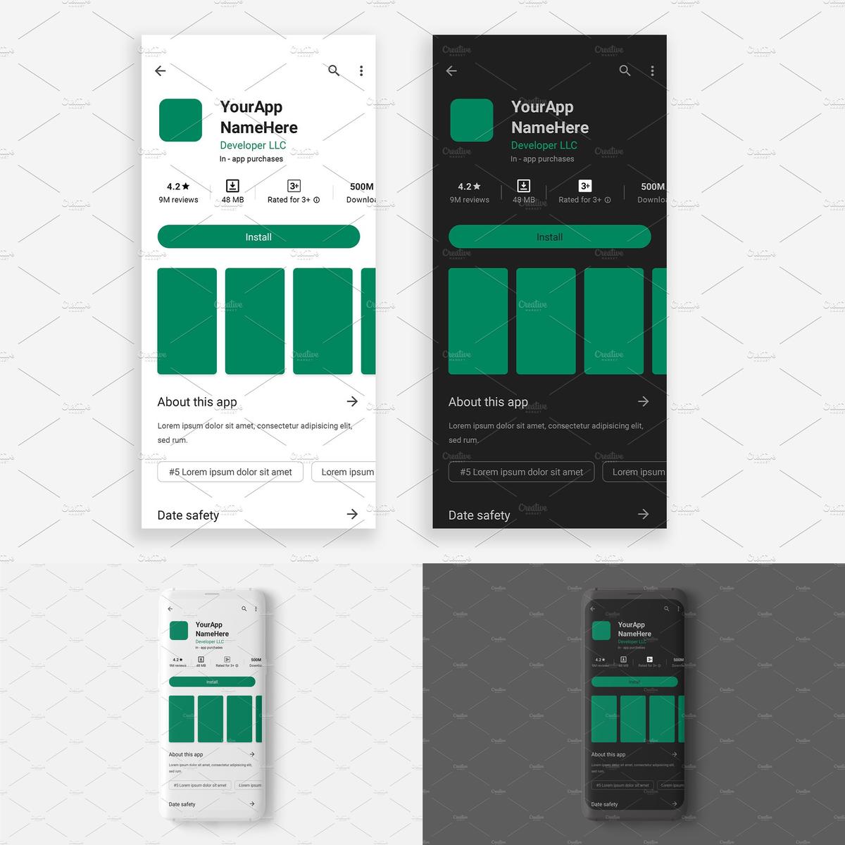 Google Play App Mockup PSD by cibrascableal on DeviantArt