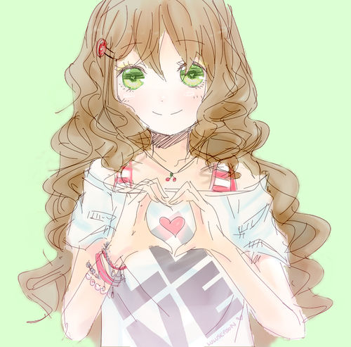 Curly haired anime girl by h20pologirl33 on DeviantArt