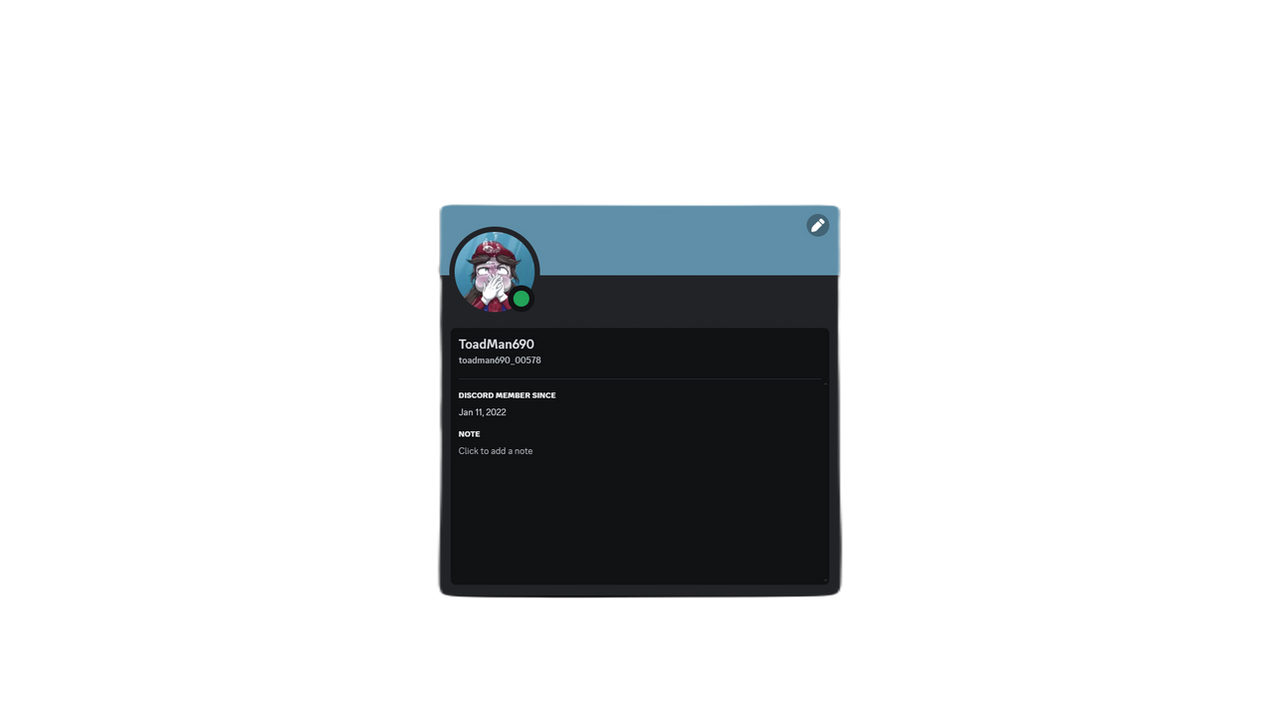 You can all add me on discord now by ToadMan690 on DeviantArt