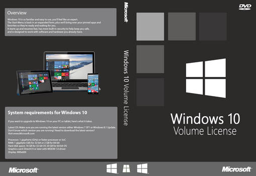 Windows 10 Cover - VL Volume License (dvd cover)