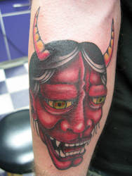 Oni mask tattoo