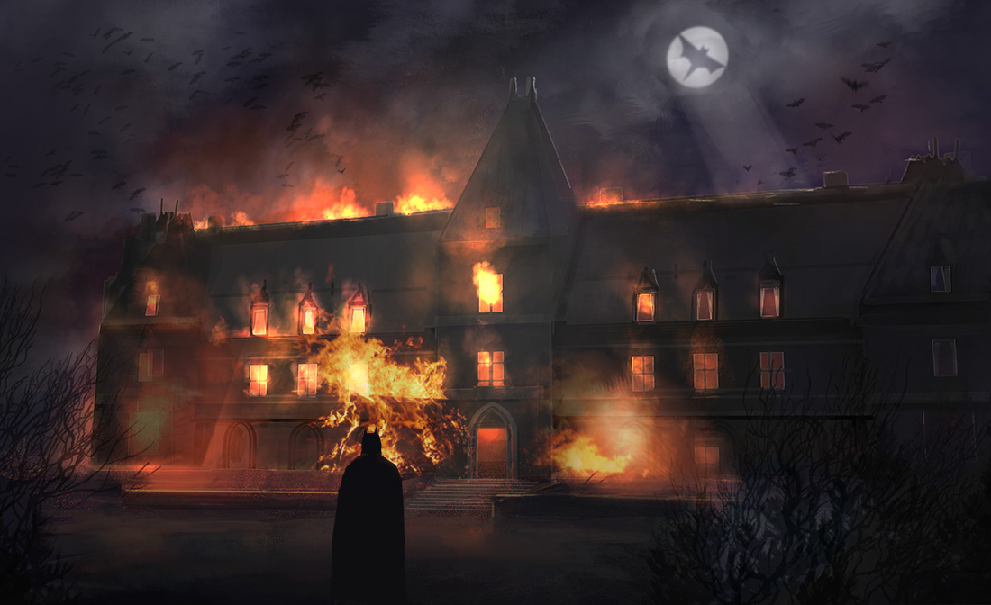 Wayne Manor Burns