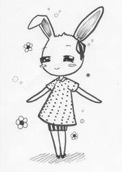 It's a bunny in a dress!