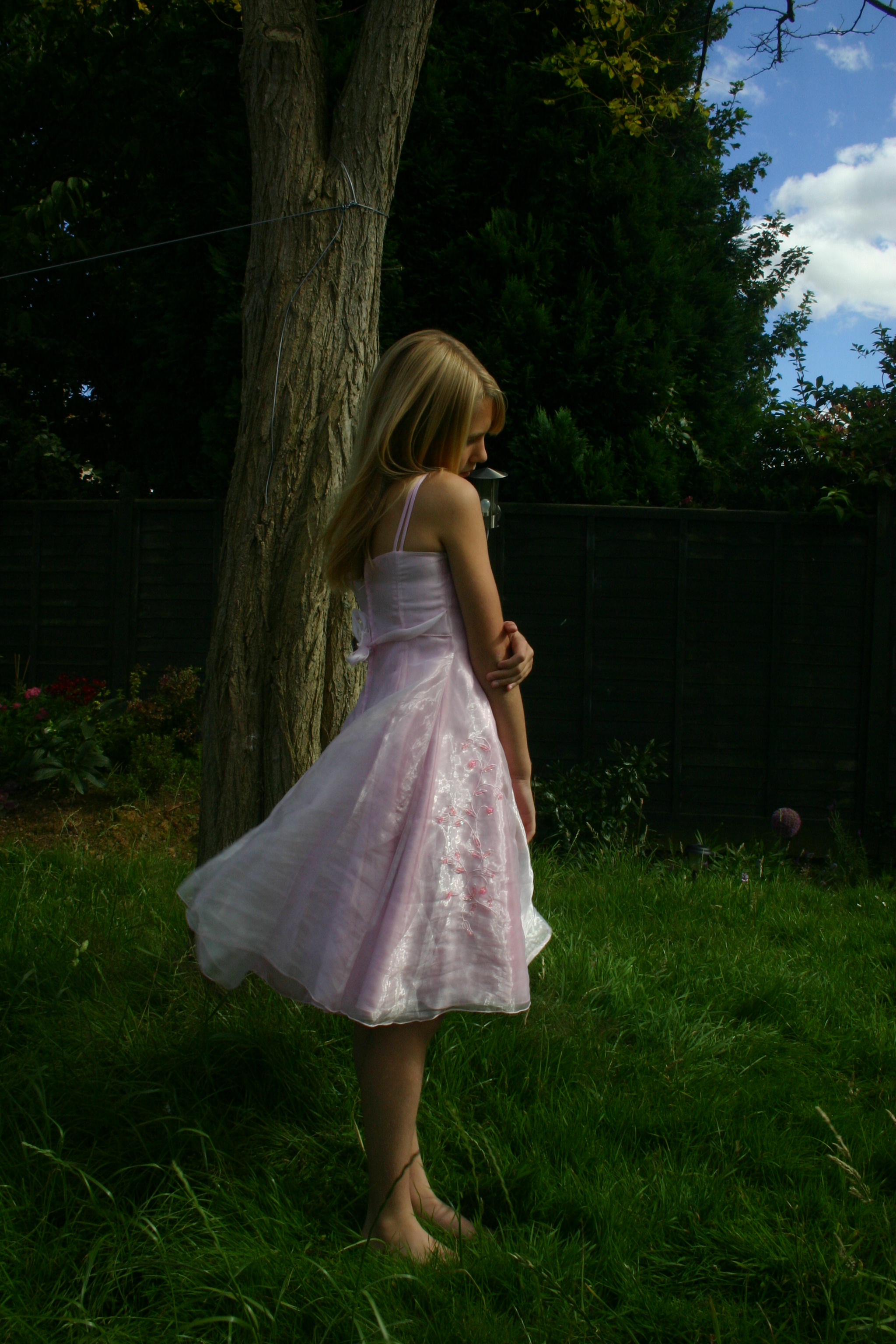 Girl in pink dress stock 2