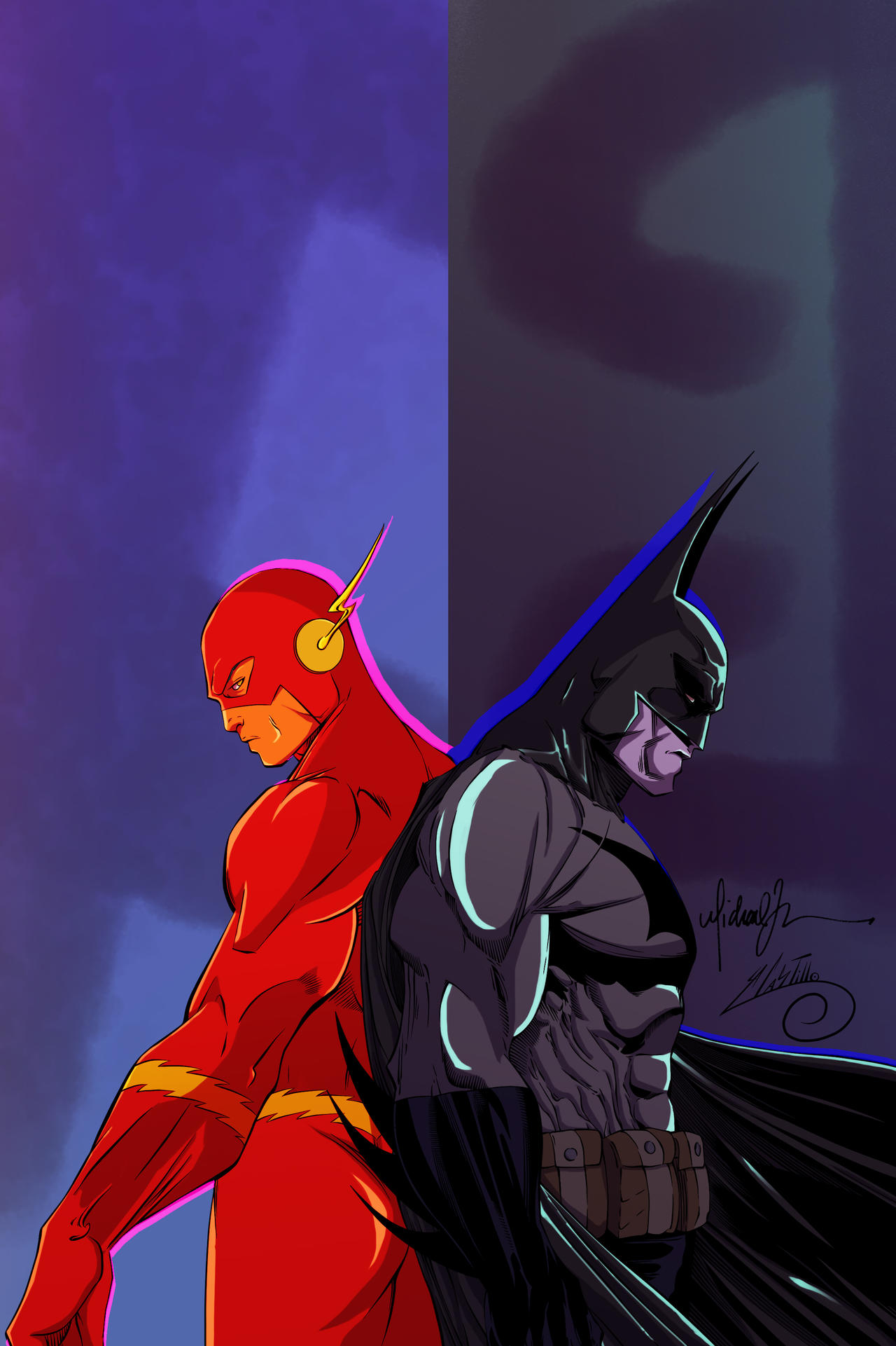 Batman And The Flash Colour Lupodenay by lupodenay on DeviantArt