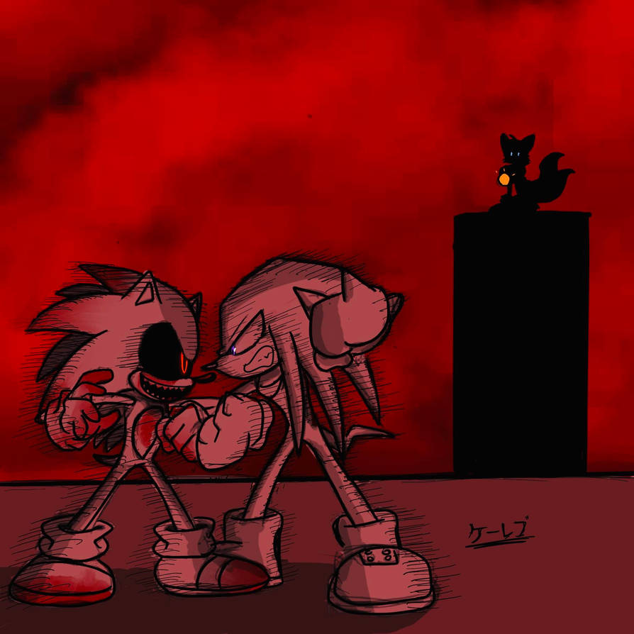 Knuckles vs Sonic.EXE by CalebDryx on DeviantArt