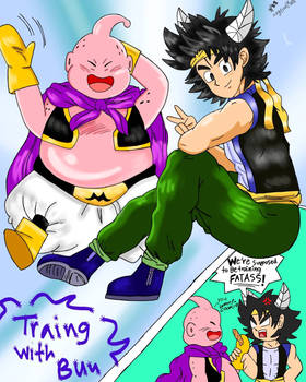 Training: Goten and Majin Buu by King-GoatMane