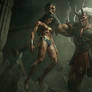 Ares lifting Wonder Woman