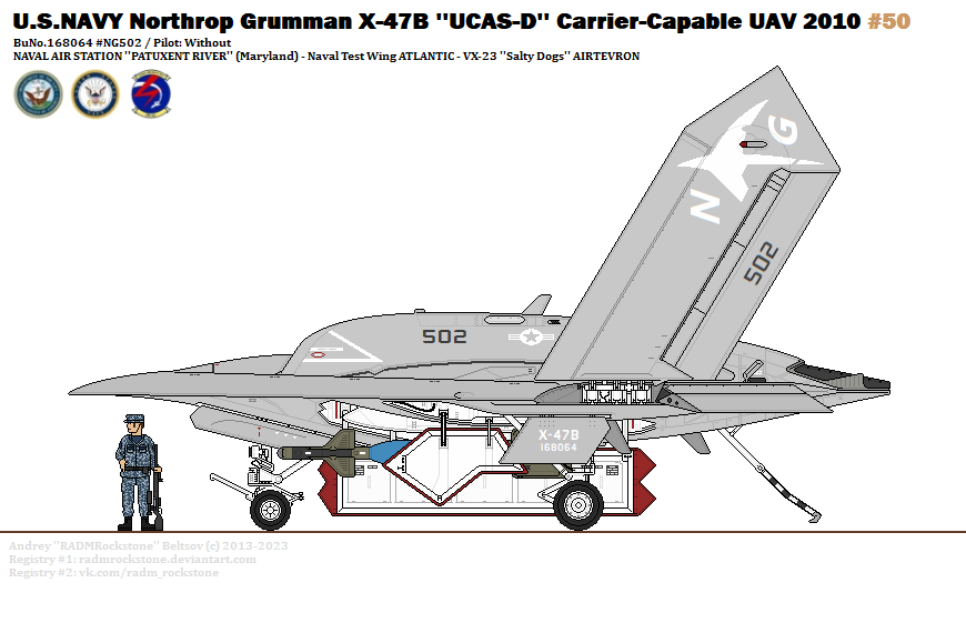 Northrop Grumman X-47B ''UCAS-D'' (VX-23) by RADMRockstone on DeviantArt