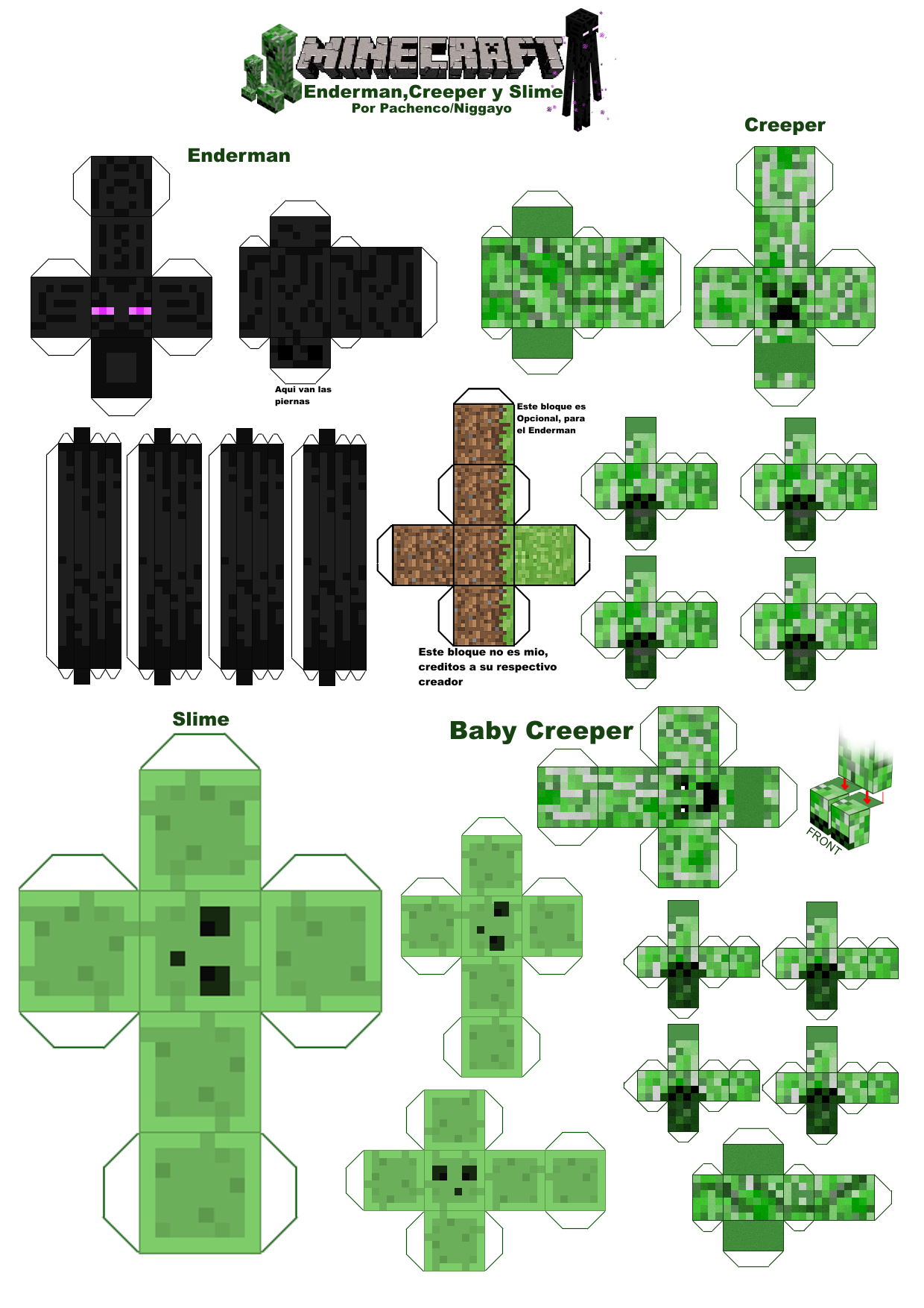 Minecraft Papercraft Template