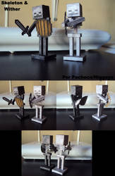 Minecraft Papercrafts Skeletons Y Wither Muestra!
