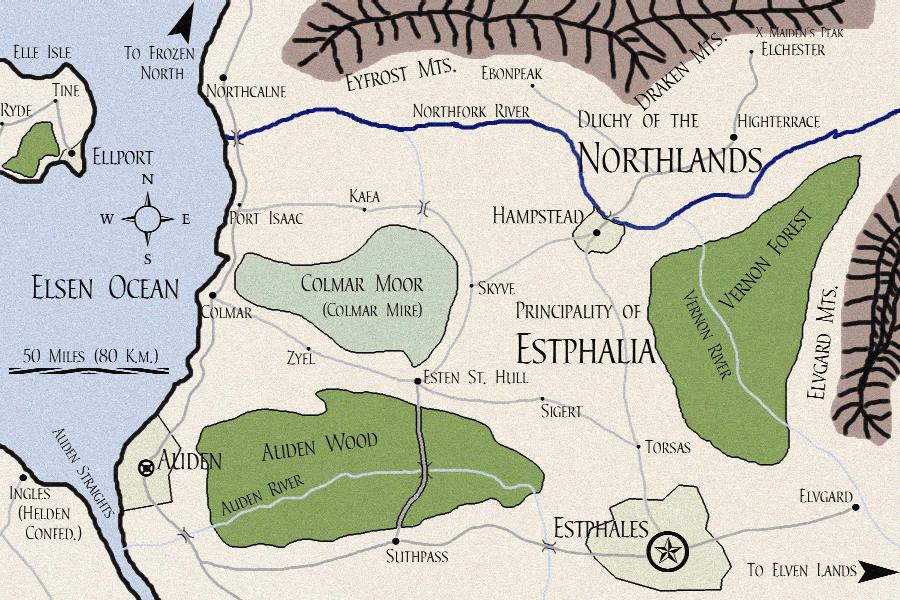 Map of Estphalia, Northlands