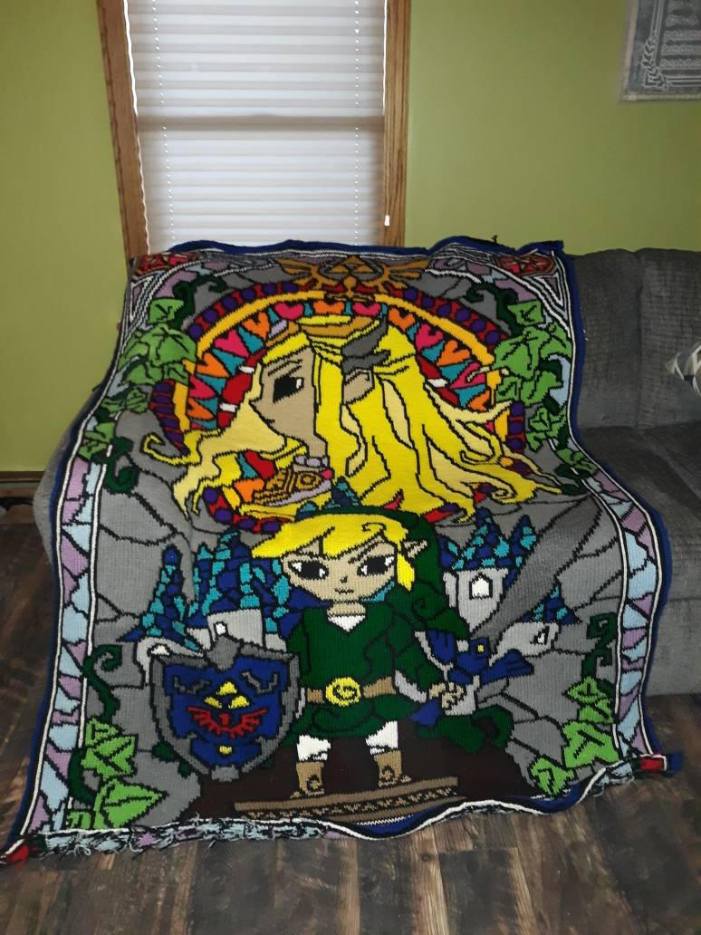 The Legend of Zelda Inspired Staind Glass Blanket by Keeslers-Crafts on ...