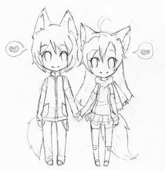 Tasuku and Mae doodle