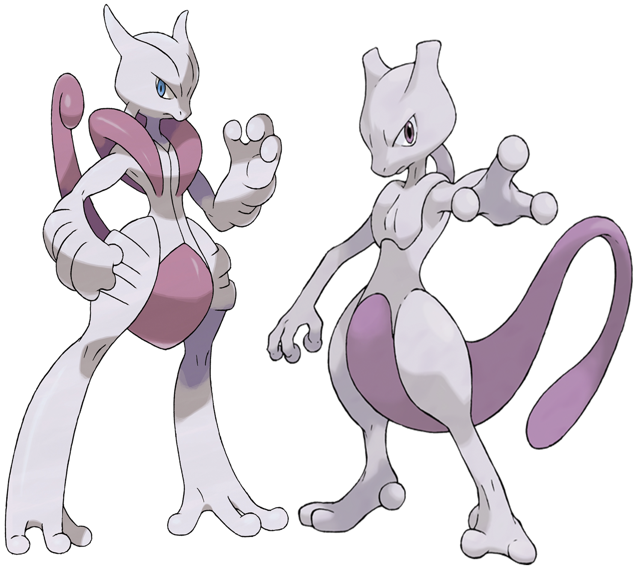 mew, mewtwo, and mega mewtwo y (pokemon) drawn by fukidashi_cotton