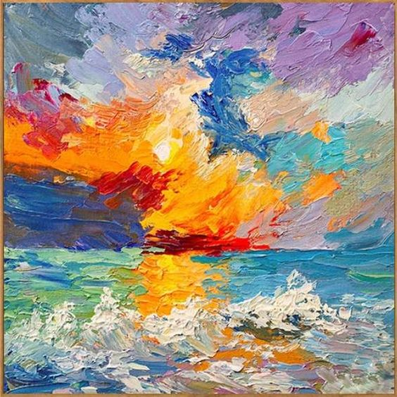 Simple Oil Painting 564x564 Simple abstract seascape oil painting by Joiseart on DeviantArt