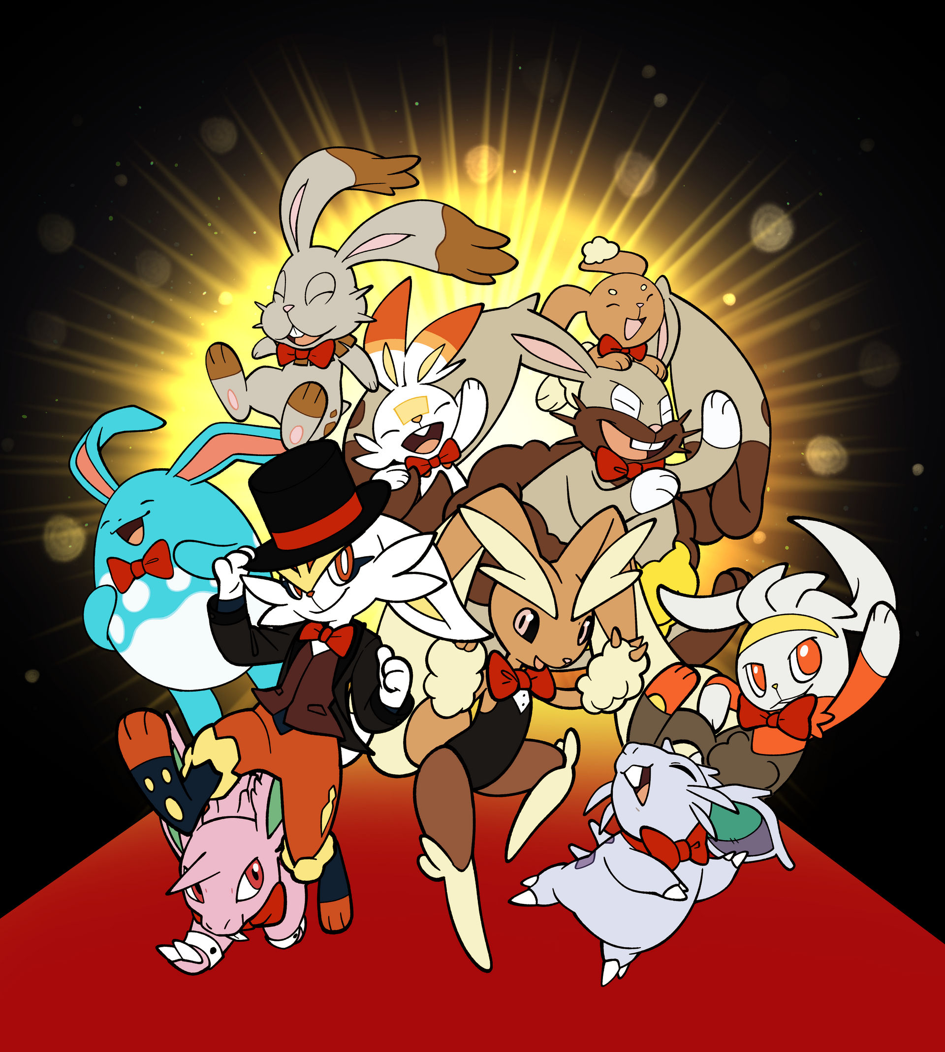 Red Carpet Rabbit-mon (art by CatbeeCache) by Tigershard-R on DeviantArt