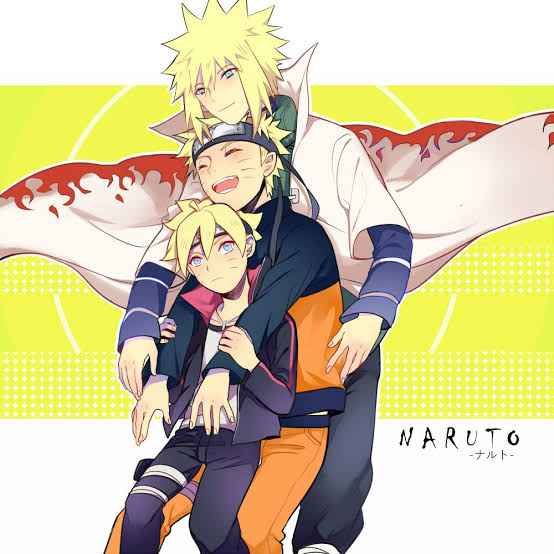 minato naruto and boruto cuddle