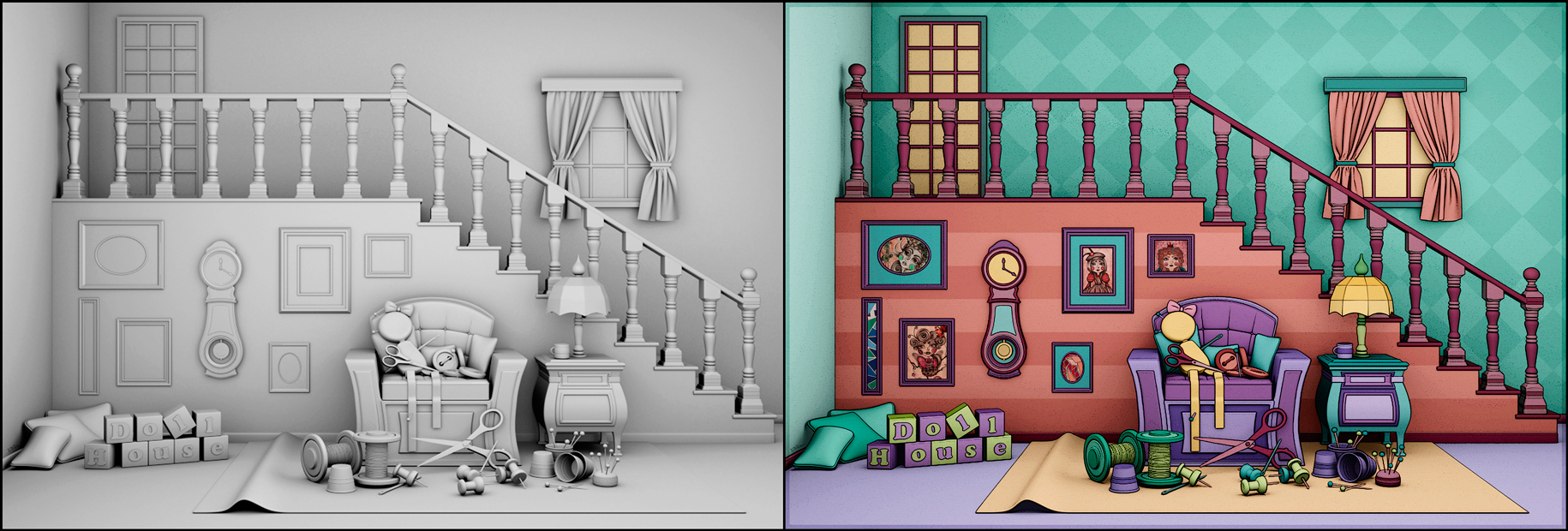 Doll House - 3d x 2d