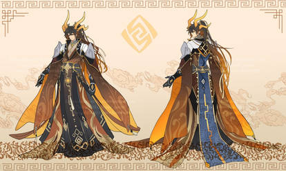 Genshin Impact Zhongli Hanfu style