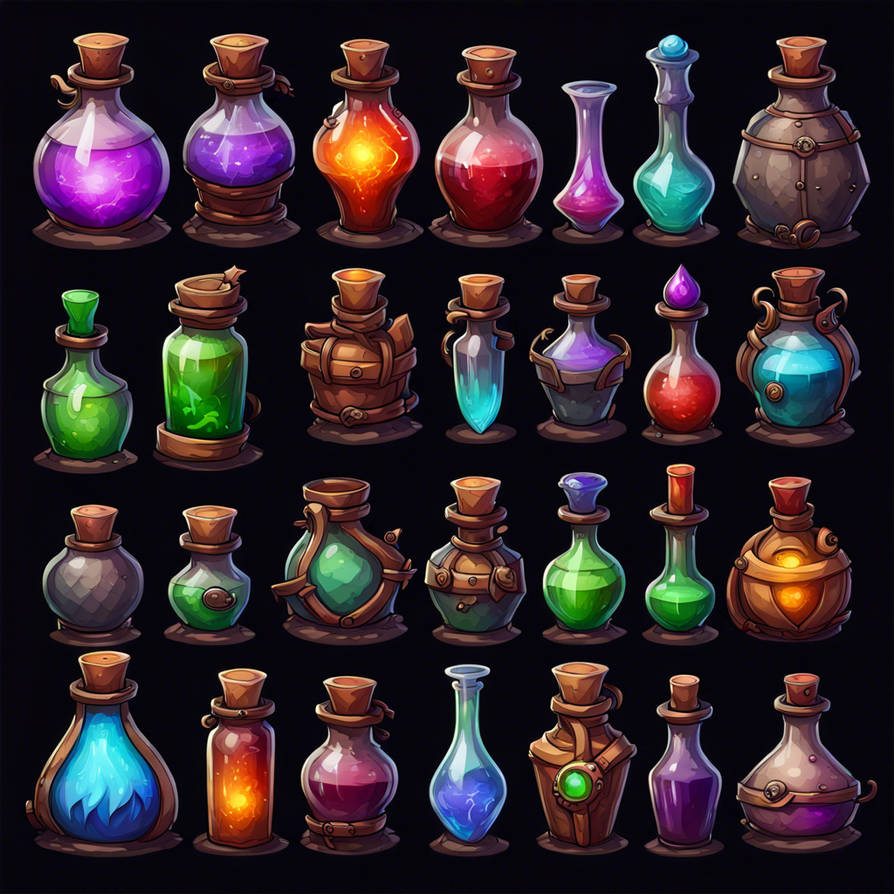 Potion Collection A Collection Of Potion Bottles by Georgheadley on DeviantArt