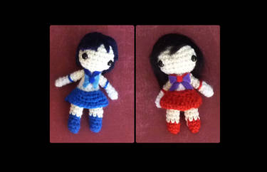 Mini Sailor Senshi: Mercury and Mars amigurumi