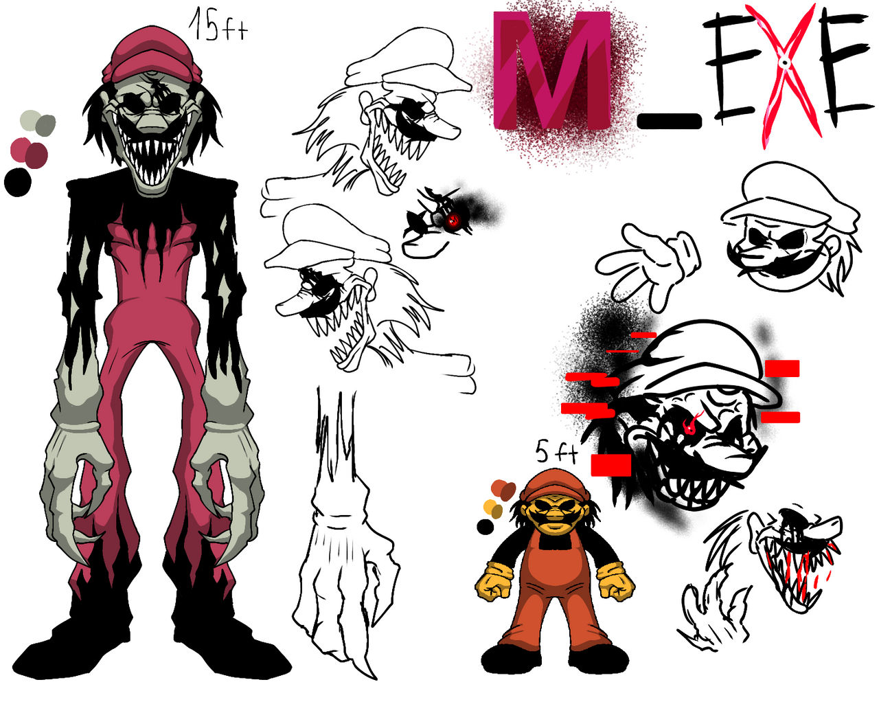 Exe Mario Box M_EXE a.k.a Faker Mario ref sheet by Jeravin on DeviantArt
