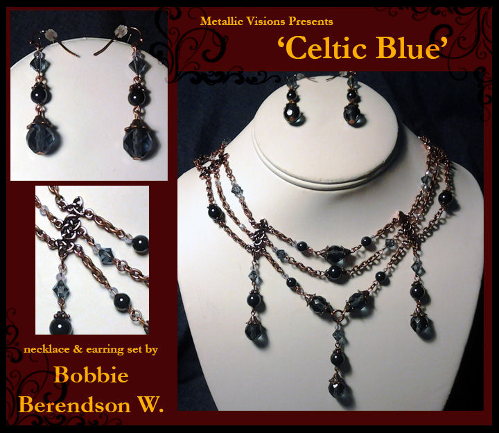 Celtic Blue necklace and earring set