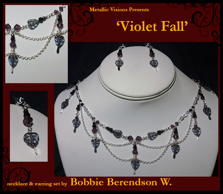 Violet Fall necklace and earring set