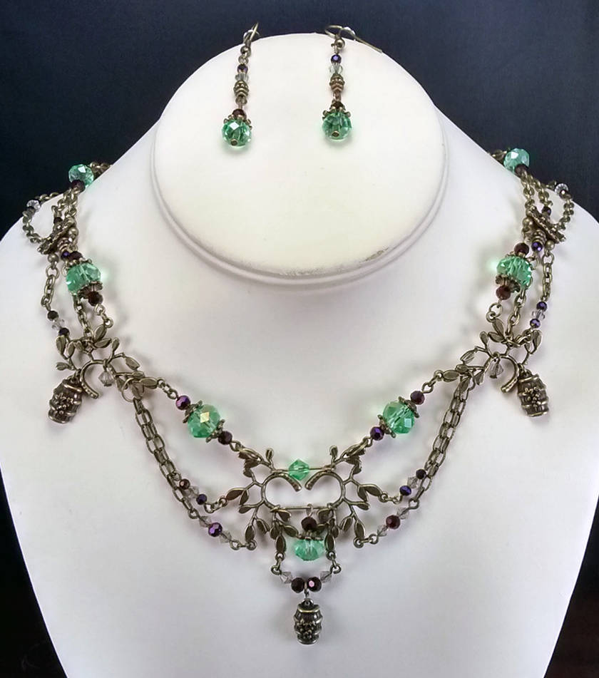 A Fine Vintage handmade necklace/earring set by MetallicVisions