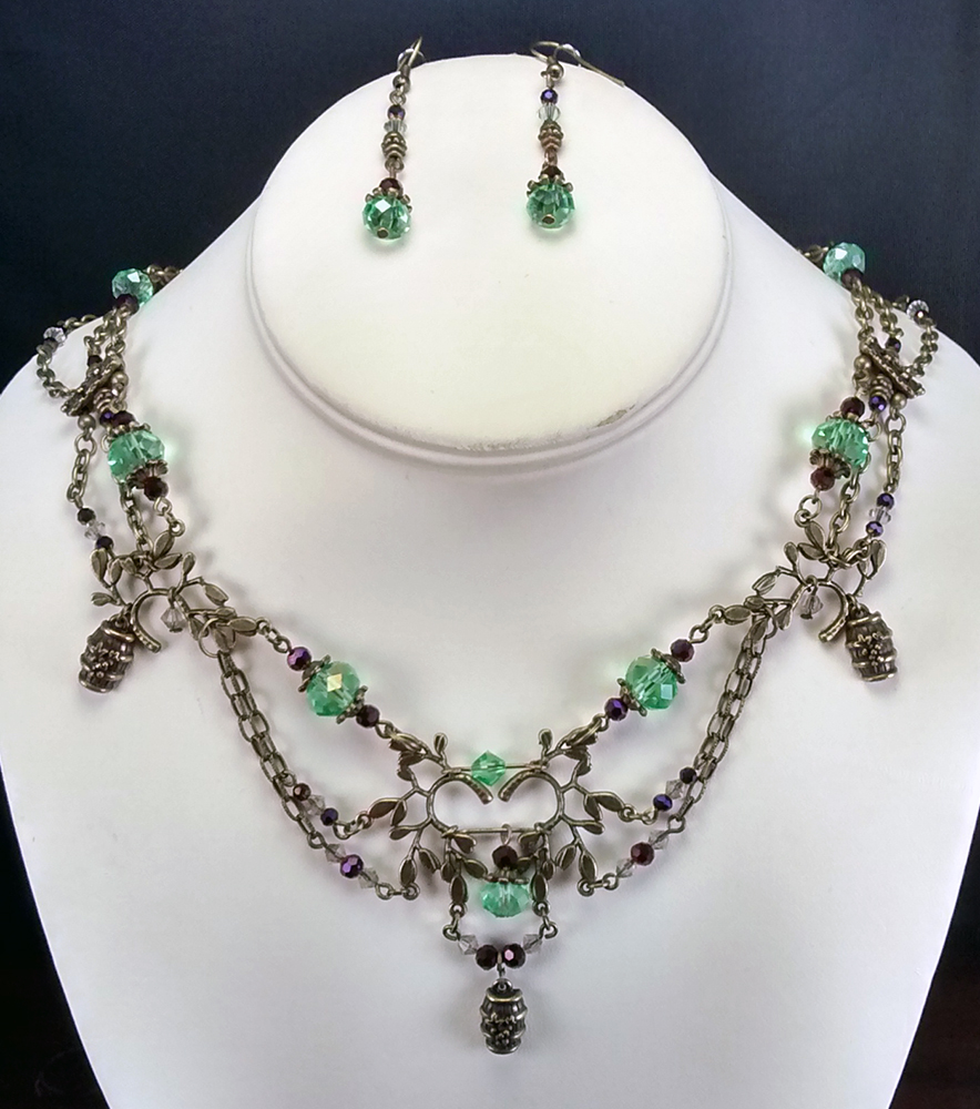 A Fine Vintage handmade necklace/earring set by MetallicVisions