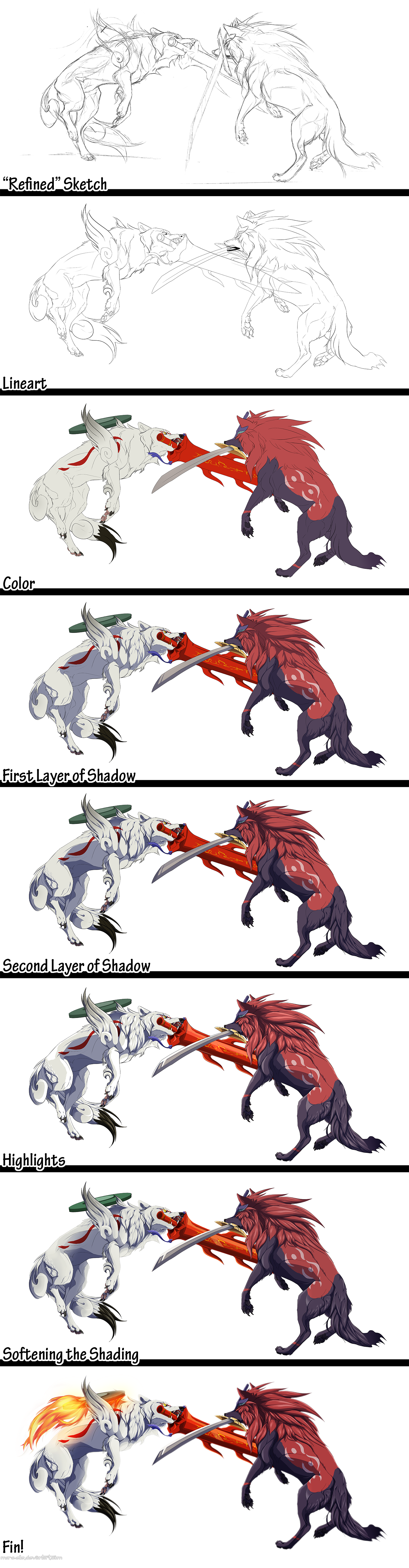 Step by Step Okami Fanart