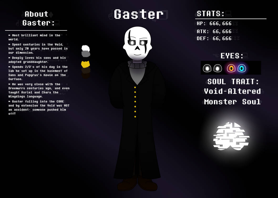 Distortion!Gaster Reference Sheet by GrandmasterAjax on DeviantArt