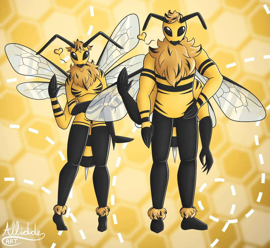 Anthropomorphic Bees (OCs) by AlliddeArt on DeviantArt