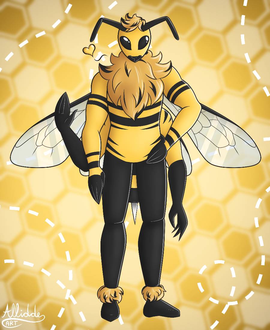 Bee Deviantart Style Male Bee (OC) by AlliddeArt on DeviantArt