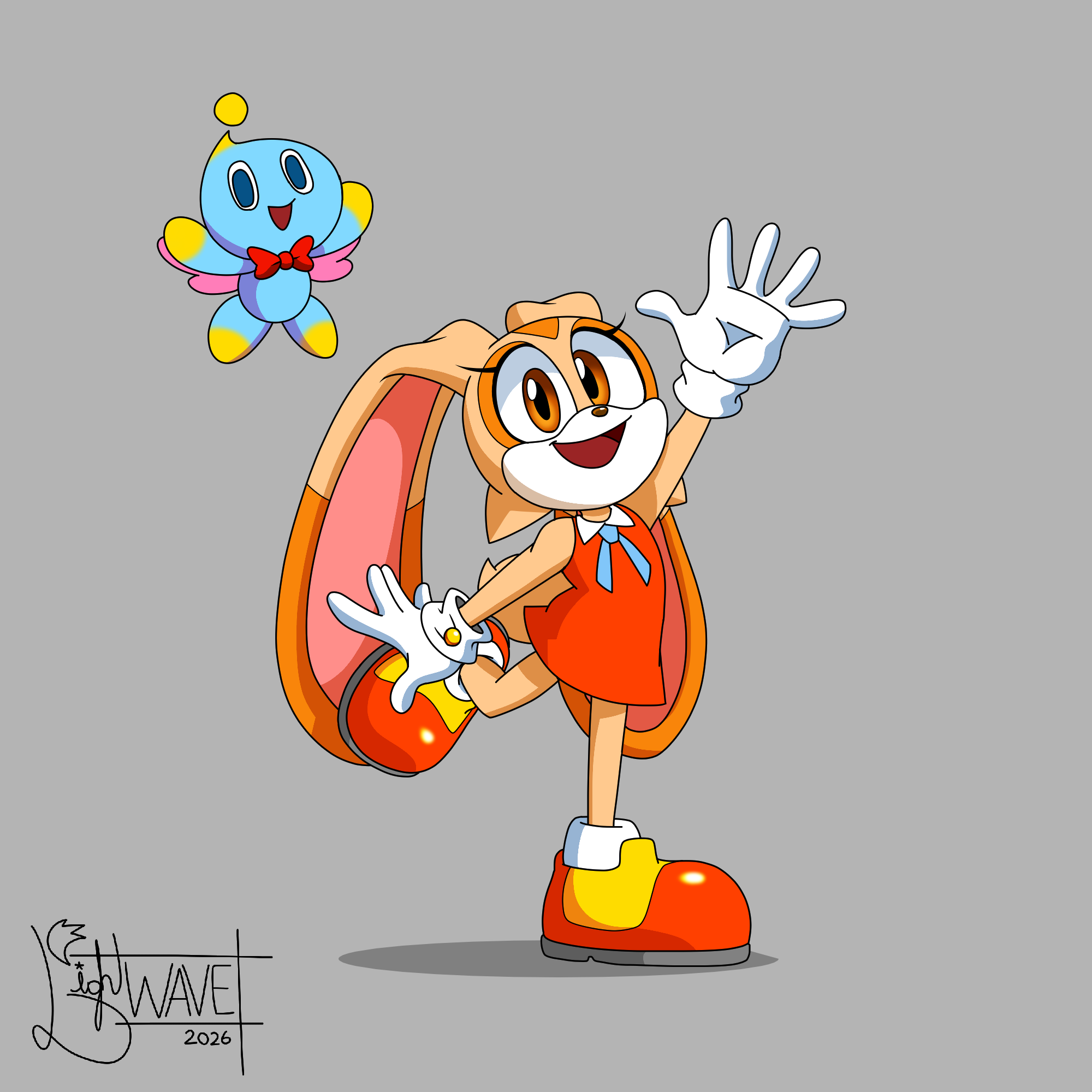 Cream the Rabbit (and Cheese) in my style by LightWaveDrake on DeviantArt