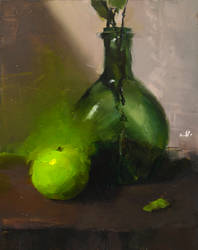 Green Apple and Vase 