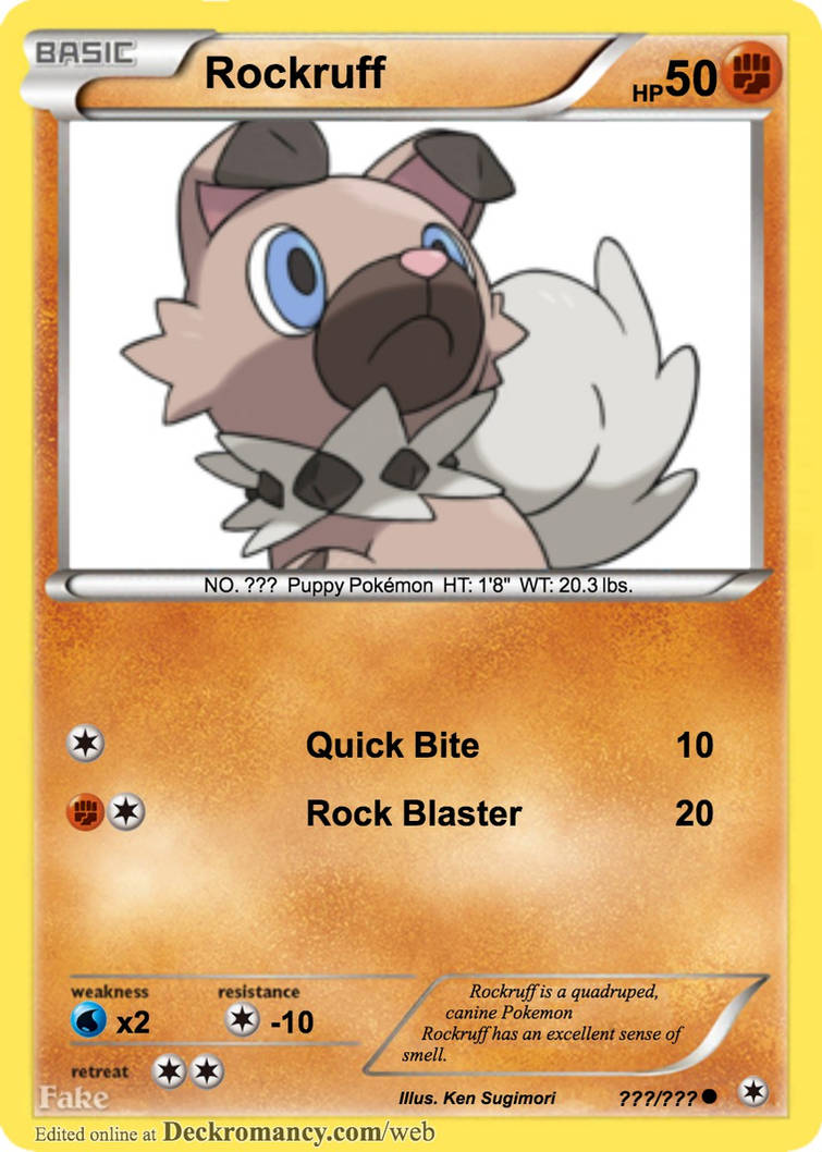 Full Rock Ruff Card Rockruff Card by VinentVanRipperdactl on DeviantArt